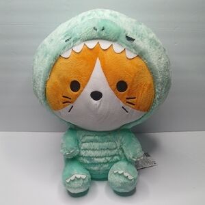Kigurumi Cat In Green Dinosaur Costume 14"‎ Plush